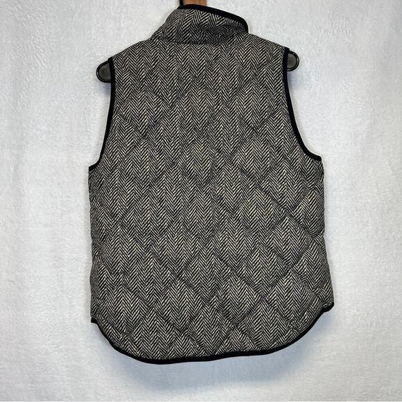 J. Crew Factory Black & White Herringbone Down Fill Vest Size M - Picture 4 of 10